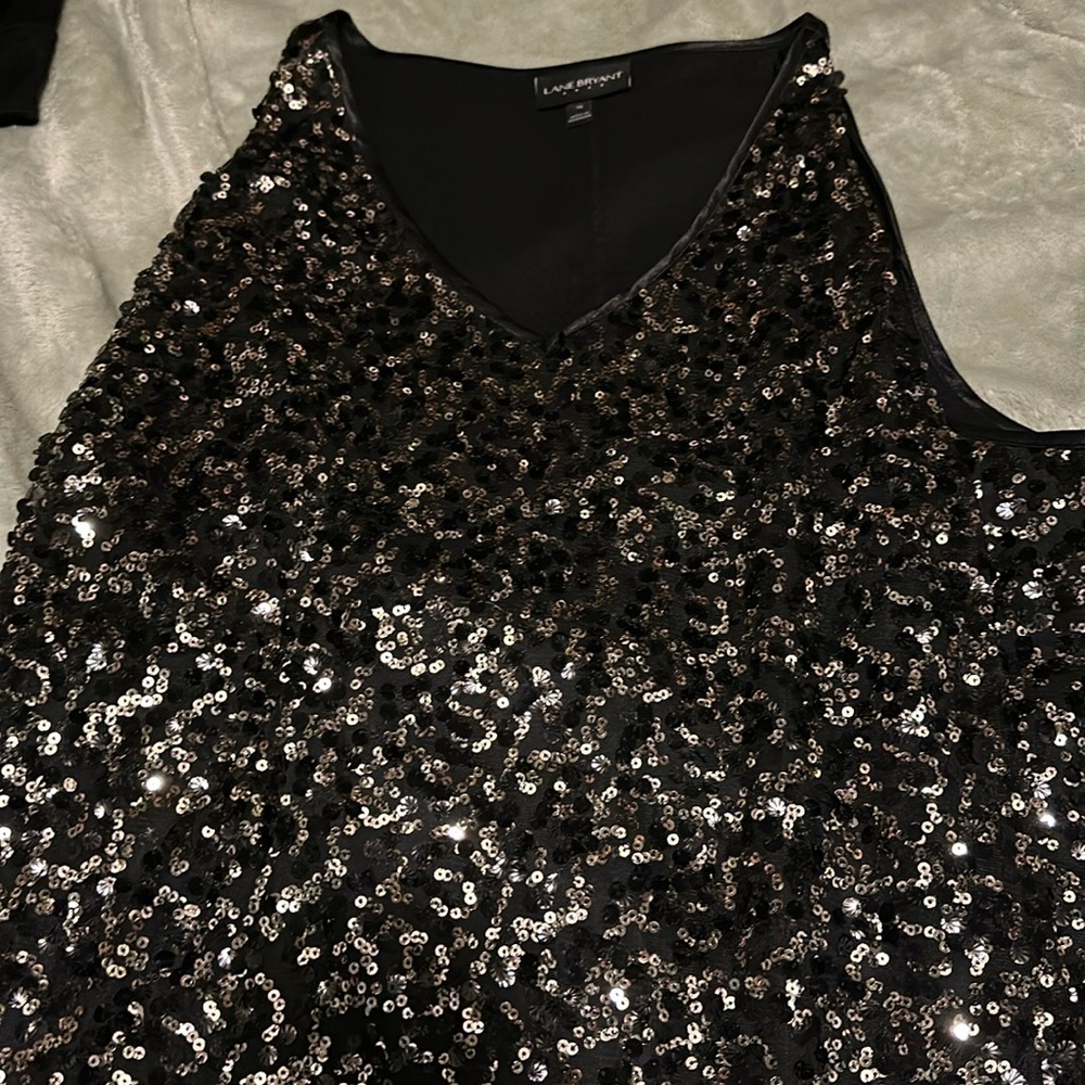 Lane Bryant gold and black tank top size 16